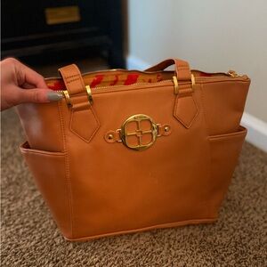 IMAN Leather Tote Bag